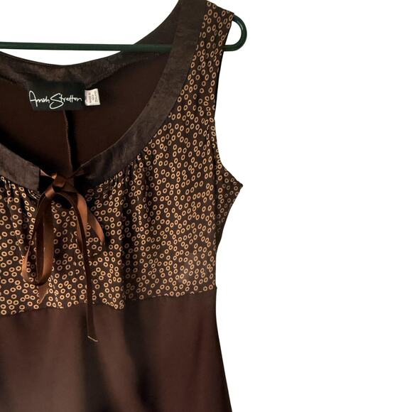 Annah Stretton Vintage Y2k Small Sleeveless Bow Circle Print Babydoll Top - Picture 1 of 8